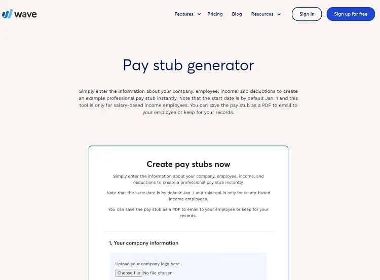 pay stub creator free