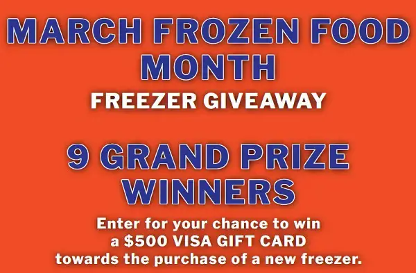 Win March Frozen Food Giveaway