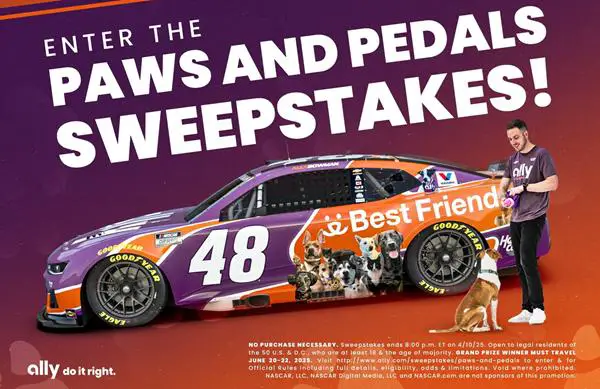 Win Ally Racing Paws & Pedals Sweepstakes