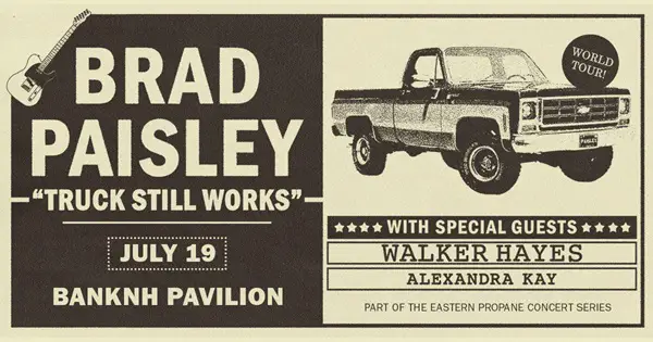 Win Brad Paisley at BankNH Pavilion Giveaway