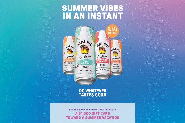 Win Malibu® RTD Summer Vacation Sweepstakes