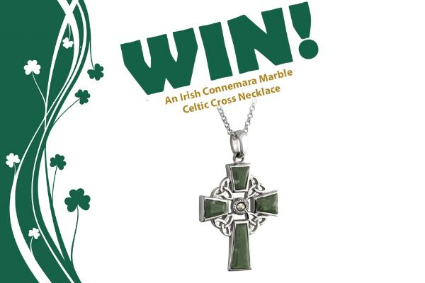 Win Sterling Silver and Connemara Marble Celtic Cross Pendant with Chain Contest