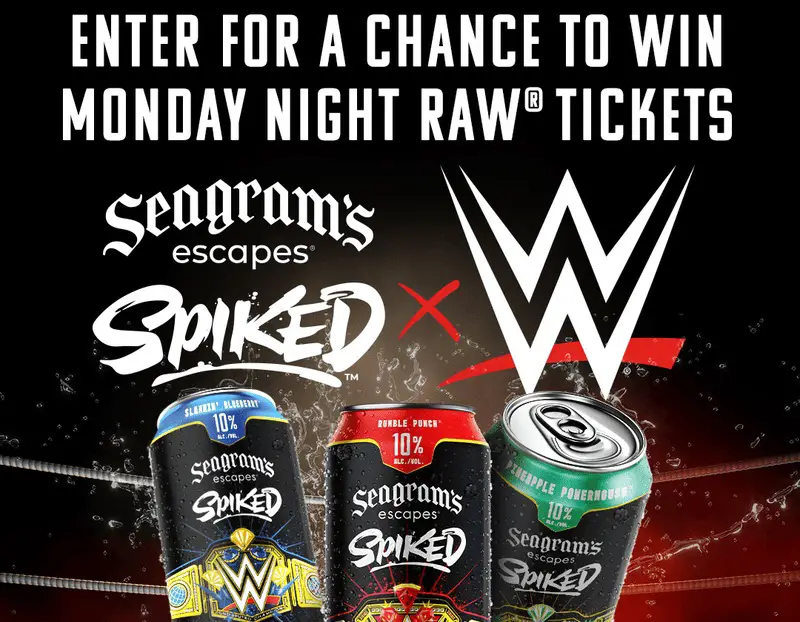 Win The Seagram's Escapes Spiked + WWE RAW Providence, RI Ticket Giveaway