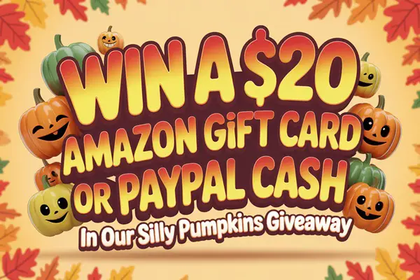 Win A $20 Amazon Gift Card or PayPal Cash in our Silly Pumpkins Giveaway