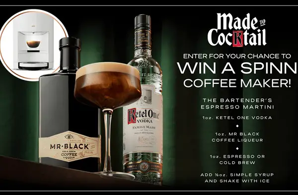 Win The Ketel One & Mr Black X Spinn Sweepstakes