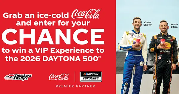 Win The Coca-Cola® Presents Checker’s & Rally’s Stock Car Sweepstakes