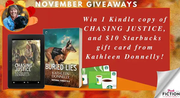 Win Score Chasing Justice + a $10 Starbucks Gift Card from Kathleen Donnelly!