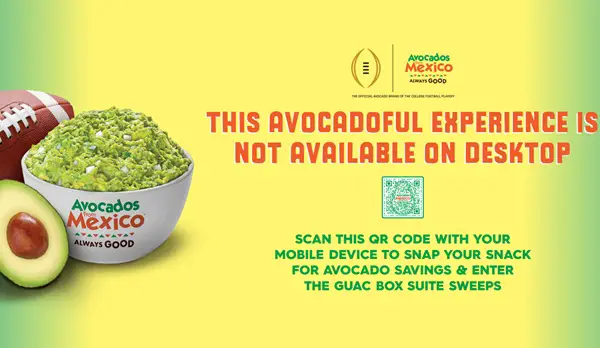 Win The Avocados from Mexico® College Football Championship 2025 Sweepstakes