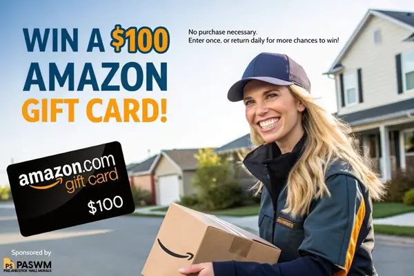 Win PASWM Peel and Stick Wall Murals - $100 Amazon Gift Card Giveaway