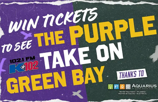 Win 4 Tickets to see the Purple take on Green Bay, thanks to Aquarius Home Services Sweepstakes
