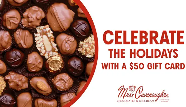 Win A $50 Gift Card For Mrs. Cavanaugh’s Chocolates & Ice Cream Sweepstakes