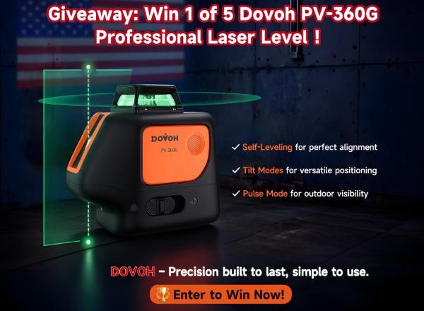 Win 1 of 5 Dovoh PV-360G Professional Laser Levels Giveaway