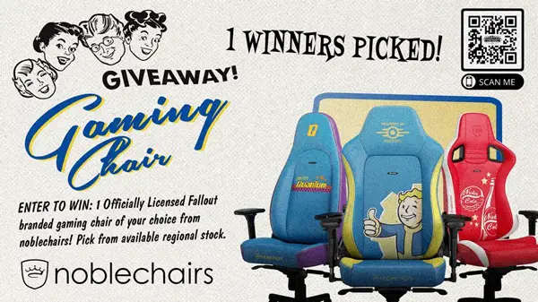 Win noblechairs Pick Your Fallout Gaming Chair FalloutForHope Giveaway