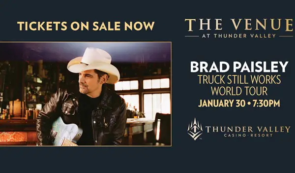 Win Tickets To See Brad Paisley Coming January 30 At Thunder Valley Sweepstakes