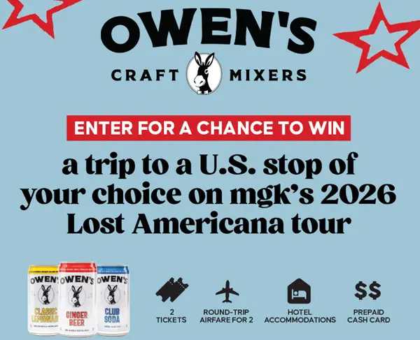 Win The Owen's Mixers MGK Concert Sweepstakes