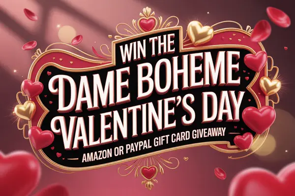 Win The Dame Boheme Valentine's Day Amazon or PayPal Gift Card Giveaway