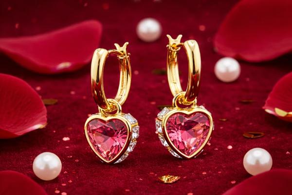 Win Swarovski Chroma Crystal Heart Drop Earrings (Red/Gold) Giveaway