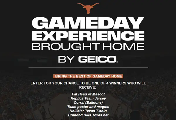 Win The Gameday Experience Brought Home by GEICO Sweepstakes