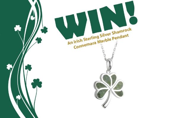 Win Irish Sterling Silver Shamrock Connemara Marble Pendant Giveaway