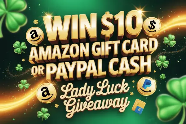 Win $10 Amazon Gift Card or PayPal Cash Lady Luck Giveaway