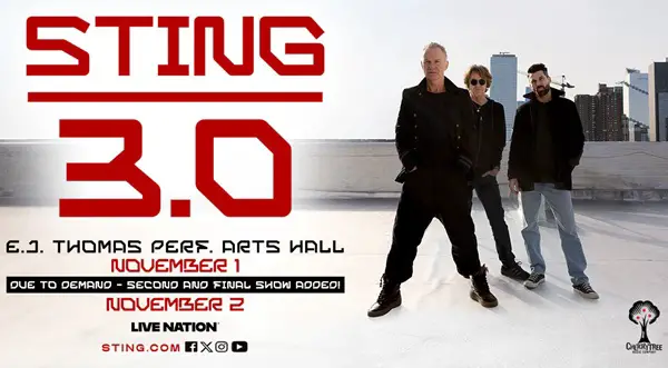 Win Ticket to See STING at E.J. Thomas Performing Arts Hall Sweepstakes
