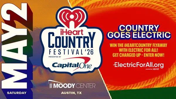 Win The iHeartCountry Flyaway with Electric For All Sweepstakes