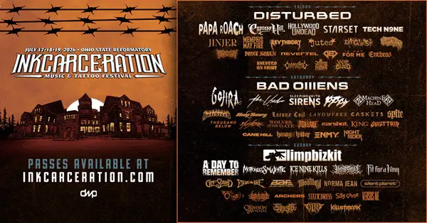 Win 3-Day General Admission Weekend passes to the 2026 Inkcarceration Festival Sweepstakes