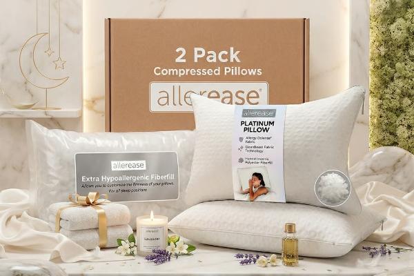 Win The Allerease Platinum 2-in-1 Adjustable Pillow 2-Pack Giveaway