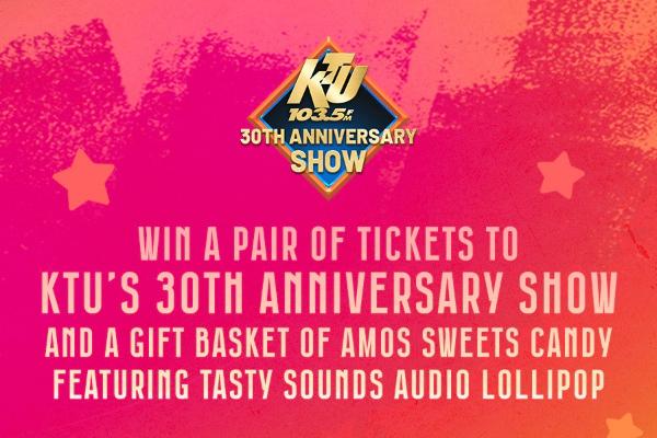 Win Tickets to KTU’s 30th Concert Plus a Gift Basket of Amos Sweets Candy Featuring Tasty Sounds Audio Lollipop Sweepstakes