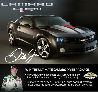 45th Anniversary Camaro Promotion on winyourchevy.com