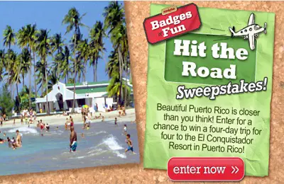 Disney: Badges of Fun Hit the Road Sweepstakes