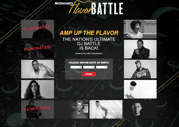 McDonald: Flavor Battle Sweepstakes