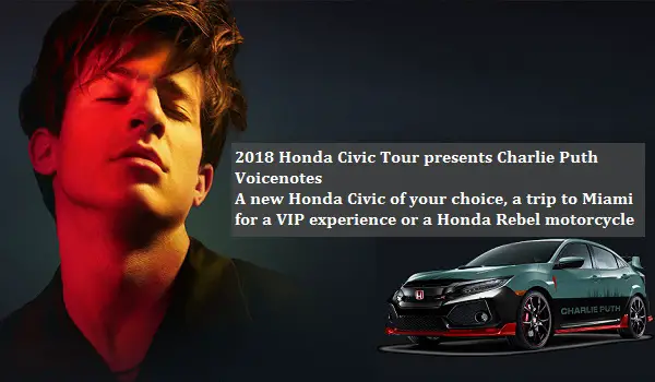 Honda Civic Tour Drive Away with blink-182 Sweepstakes