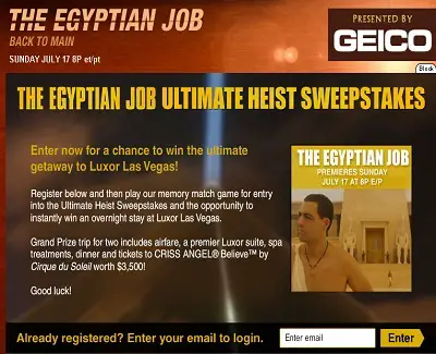 NatGeoTV: The Egyptian Job Ultimate Heist Sweepstakes
