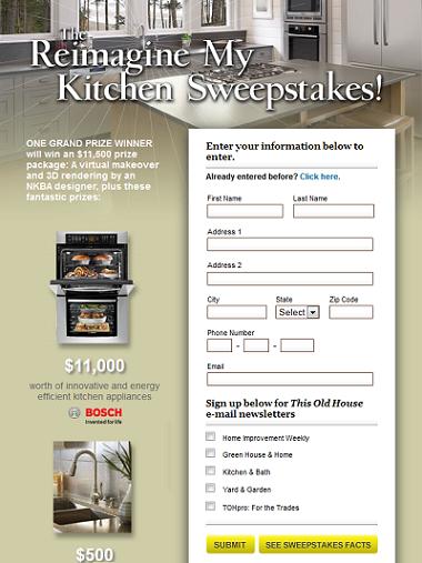 This Old House Kitchen Makeover Sweepstakes