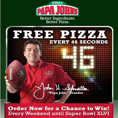 Papa John’s 46 Second Pizza Giveaway