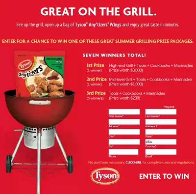 Tyson Summer Grilling Sweepstakes