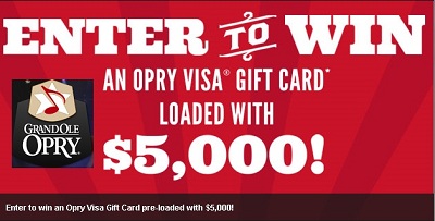 Win a $5,000 Opry Visa gift card