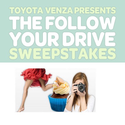 Win 5K with Toyota Venza Follow Your Drive Sweepstakes