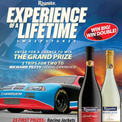 Riunite Racing Sweepstakes wins you Experience Of A Lifetime