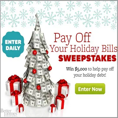 BHG.com Pay Off Your Holiday Bills Sweepstakes