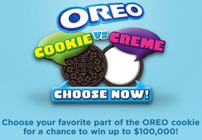 Choose OREO Cookie to win up to $100,000