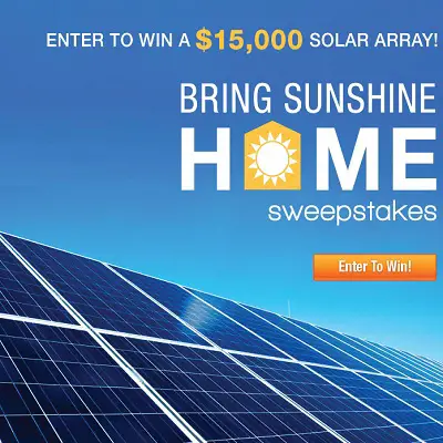 Green Mountain Energy: Bring Sunshine Home Sweepstakes