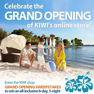 Kiwi Shop Grand Opening Sweepstakes