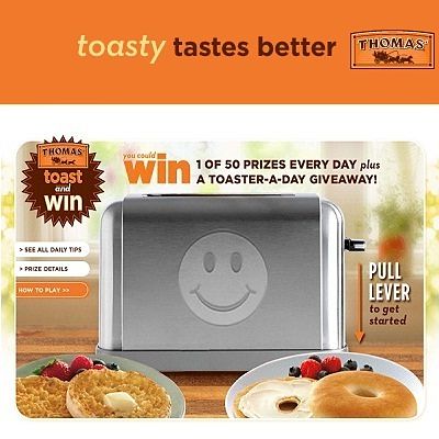 Win a Toaster plus 50 Prize Daily