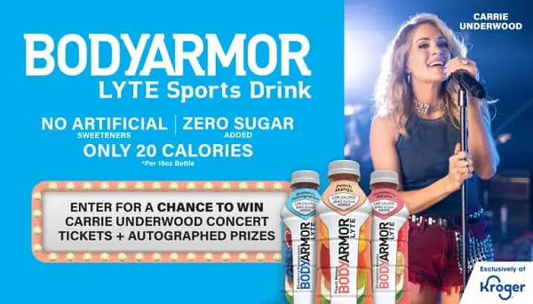 Bodyarmor X Kroger Nashville Giveaway: Win Carrie Underwood Concert Tickets