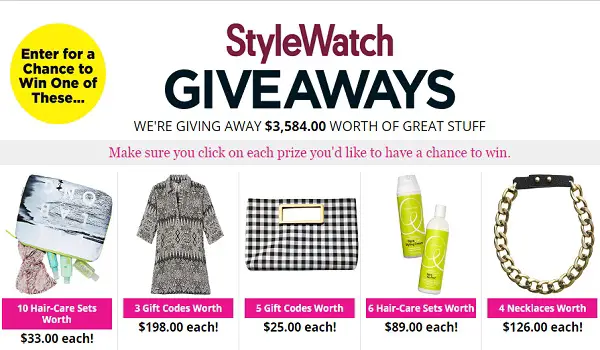 People Magazine StyleWatch Giveaways