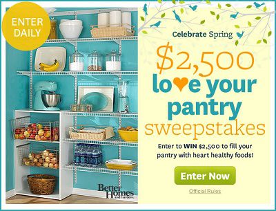Win $2500 in bhg.com Love your Pantry Sweepstakes