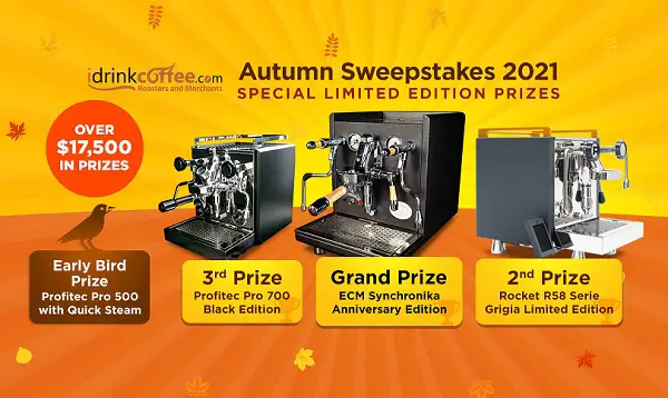 iDrinkcoffee Annual Autumn Sweepstakes 2021