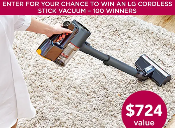 LG CordZero Stick Vacuum Giveaway
